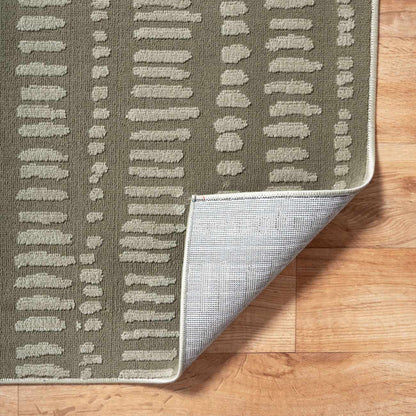 Dragos Green Modern Washable Area Rug