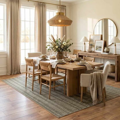 Dragos Green Modern Washable Area Rug