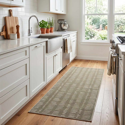 Dragos Green Modern Washable Area Rug