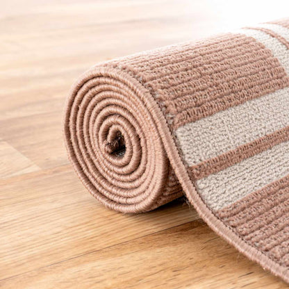Karida Terracotta Plaid Washable Area Rug