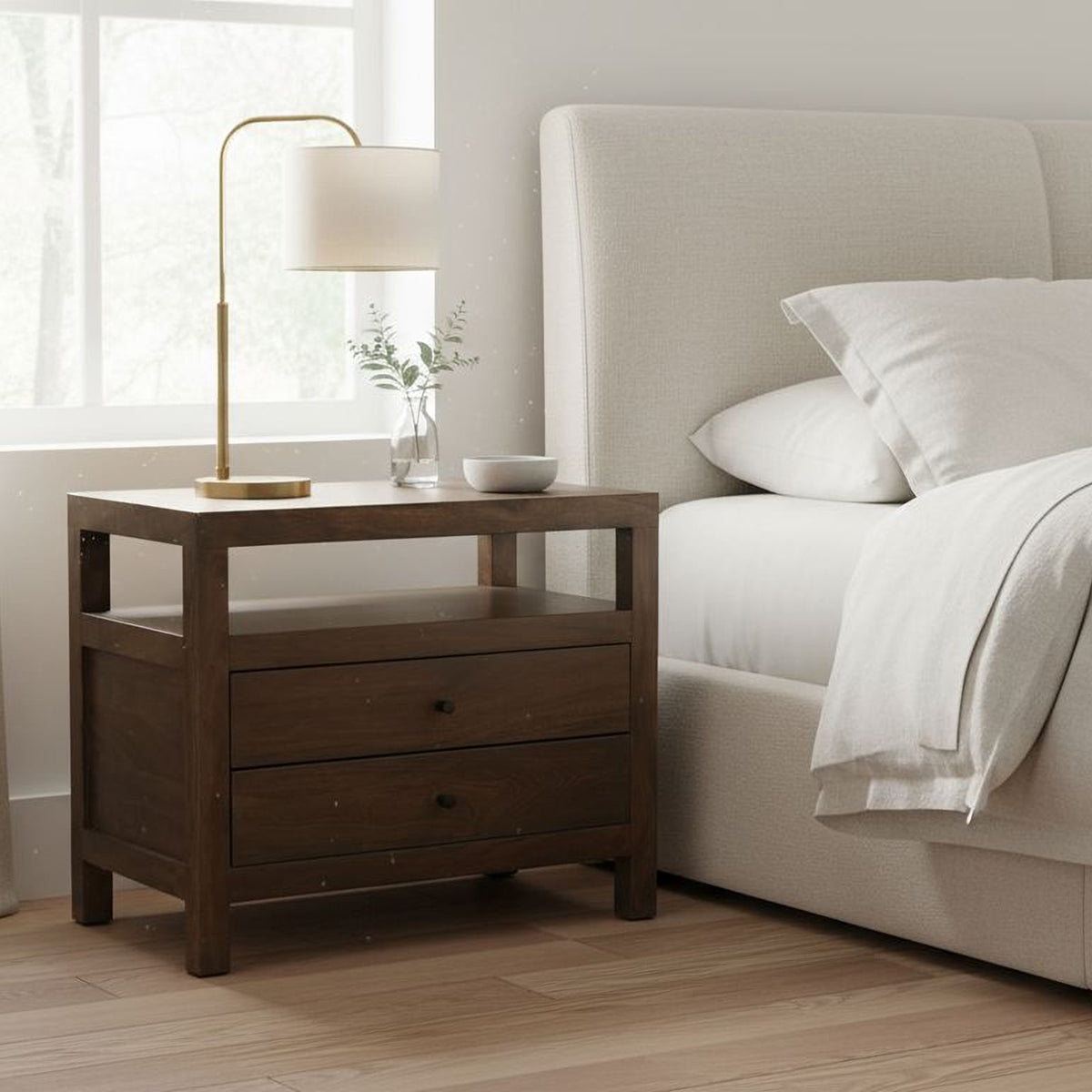 Windsor Nightstand Dark Brown - lifestyle view 1