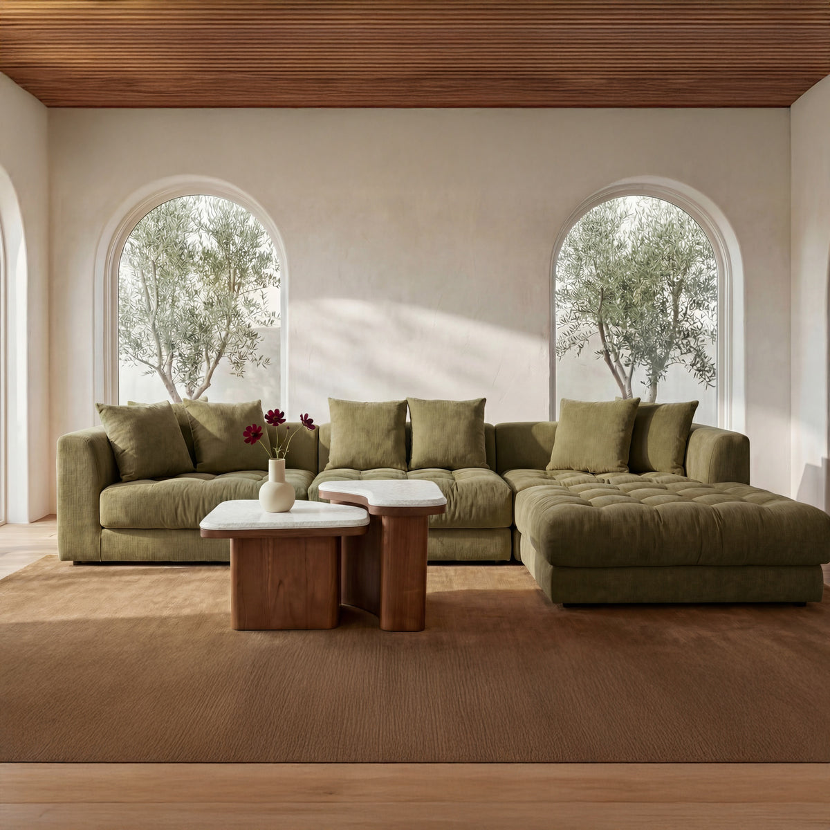 Abi Nesting Coffee Table Beige Cosmos Marble - lifestyle view 1
