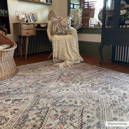Barny Tan Washable Area Rug