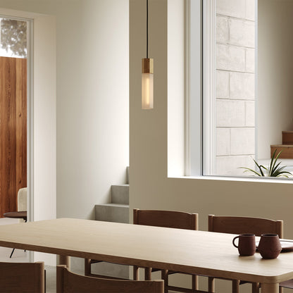 Basalt Single Pendant in Brass.