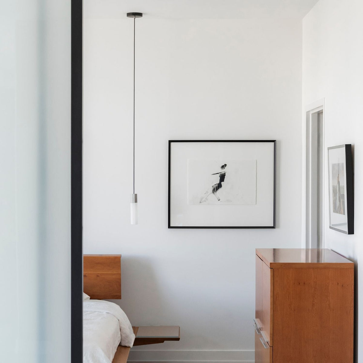 Basalt Single Pendant in Stainless Steel.
