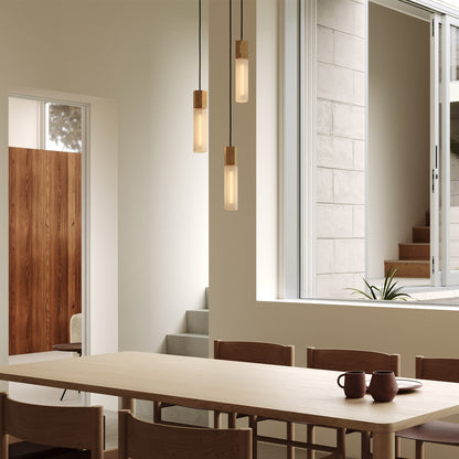 Basalt Triple Pendant in Brass.