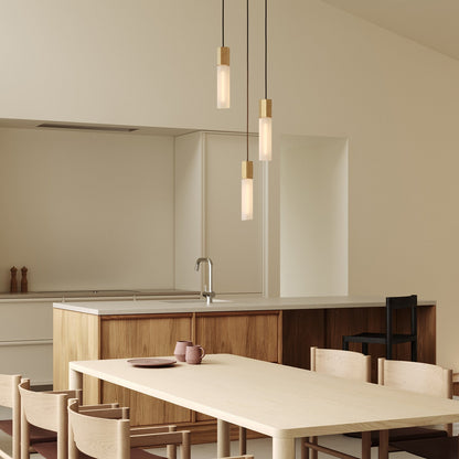 Basalt Triple Pendant in Brass.