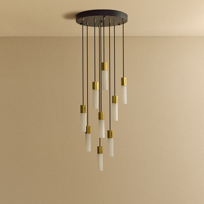 Basalt Nine Pendant in Brass