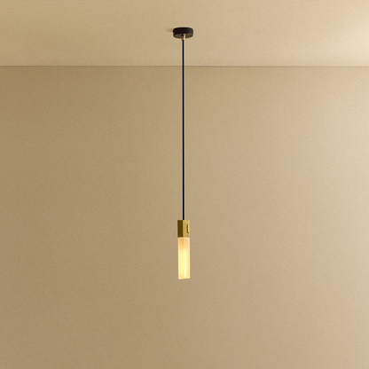 Basalt Single Pendant in Brass.