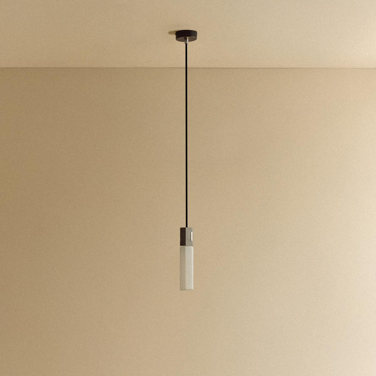 Basalt Single Pendant in Stainless Steel.