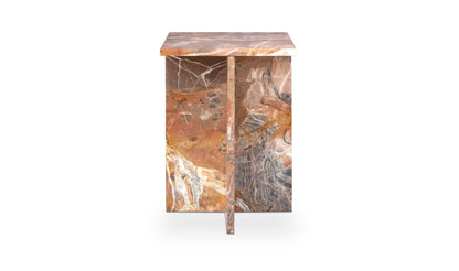 Blair Accent Table Orange Levante Marble