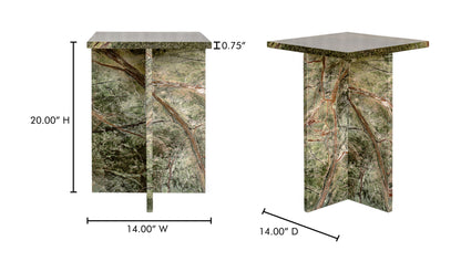 Blair Accent Table Rainforest Green Marble.