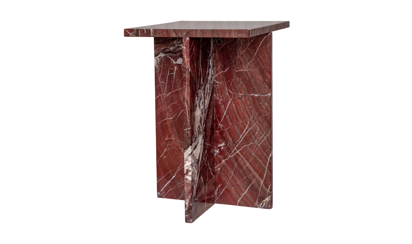 Blair Accent Table Rosso Levanto Marble.