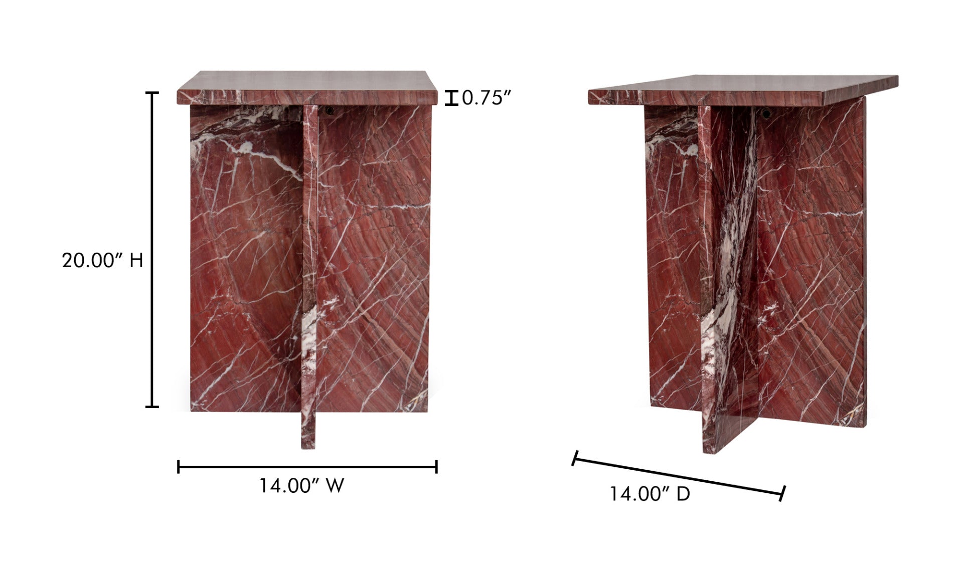 Blair Accent Table Rosso Levanto Marble.