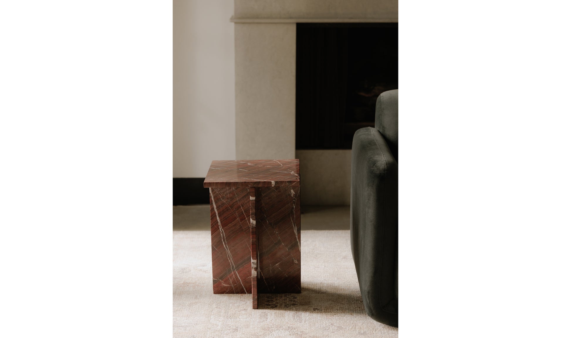 Blair Accent Table Rosso Levanto Marble.