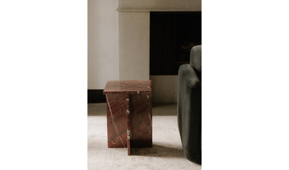 Blair Accent Table Rosso Levanto Marble.
