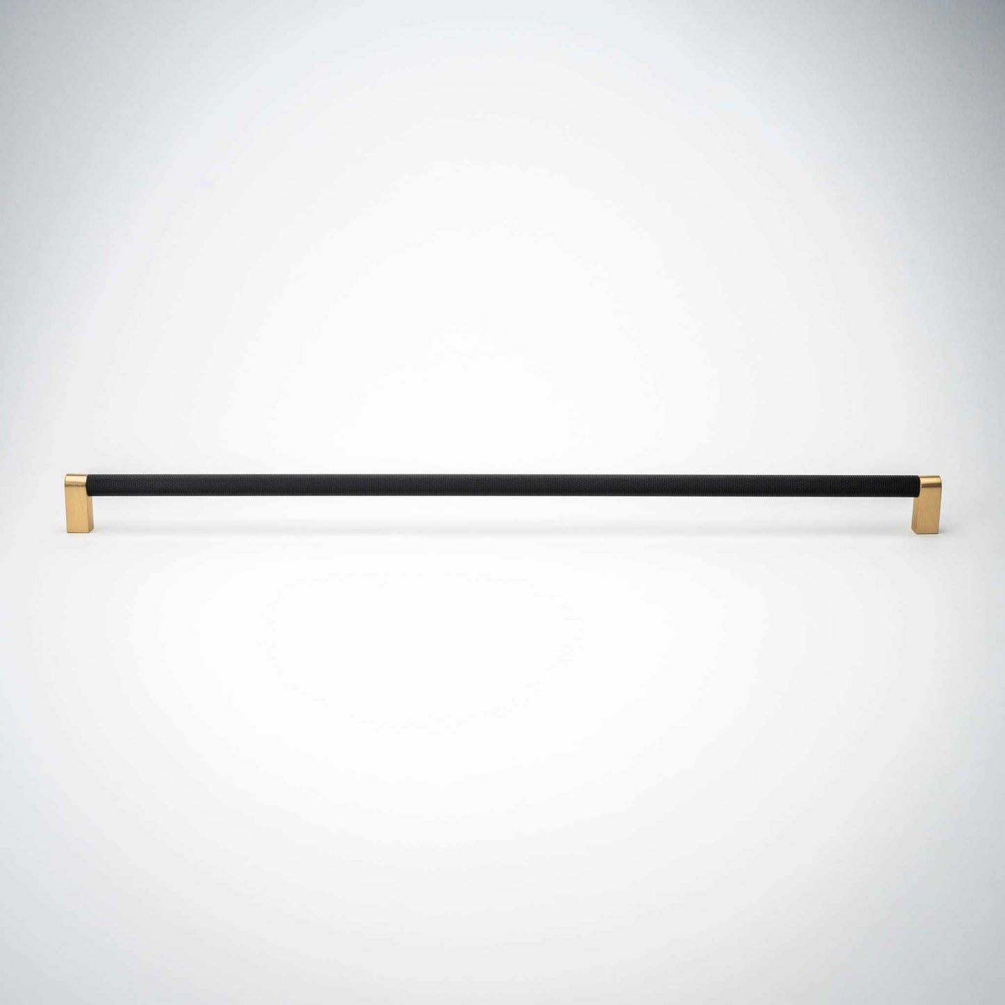 Bold, Solid Brass Black & Gold Knurled Cabinet Pulls.