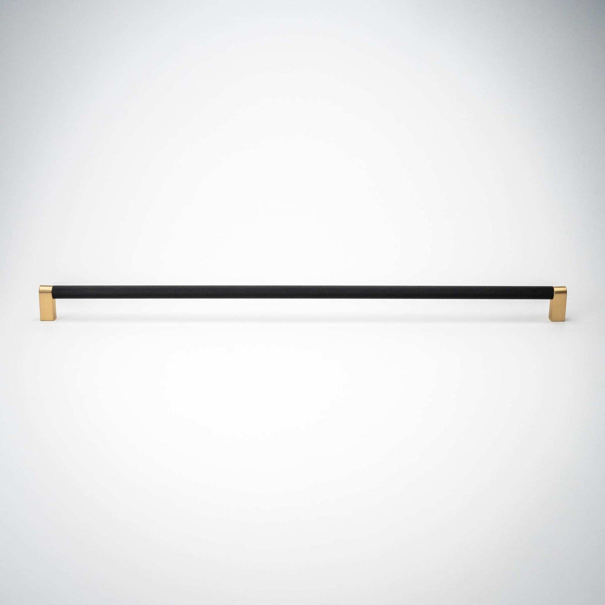 Bold, Solid Brass Black & Gold Knurled Cabinet Pulls.
