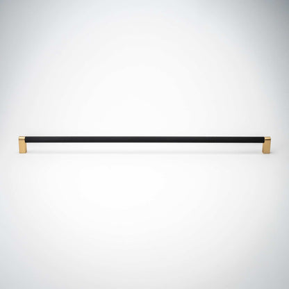 Bold, Solid Brass Black & Gold Knurled Cabinet Pulls.