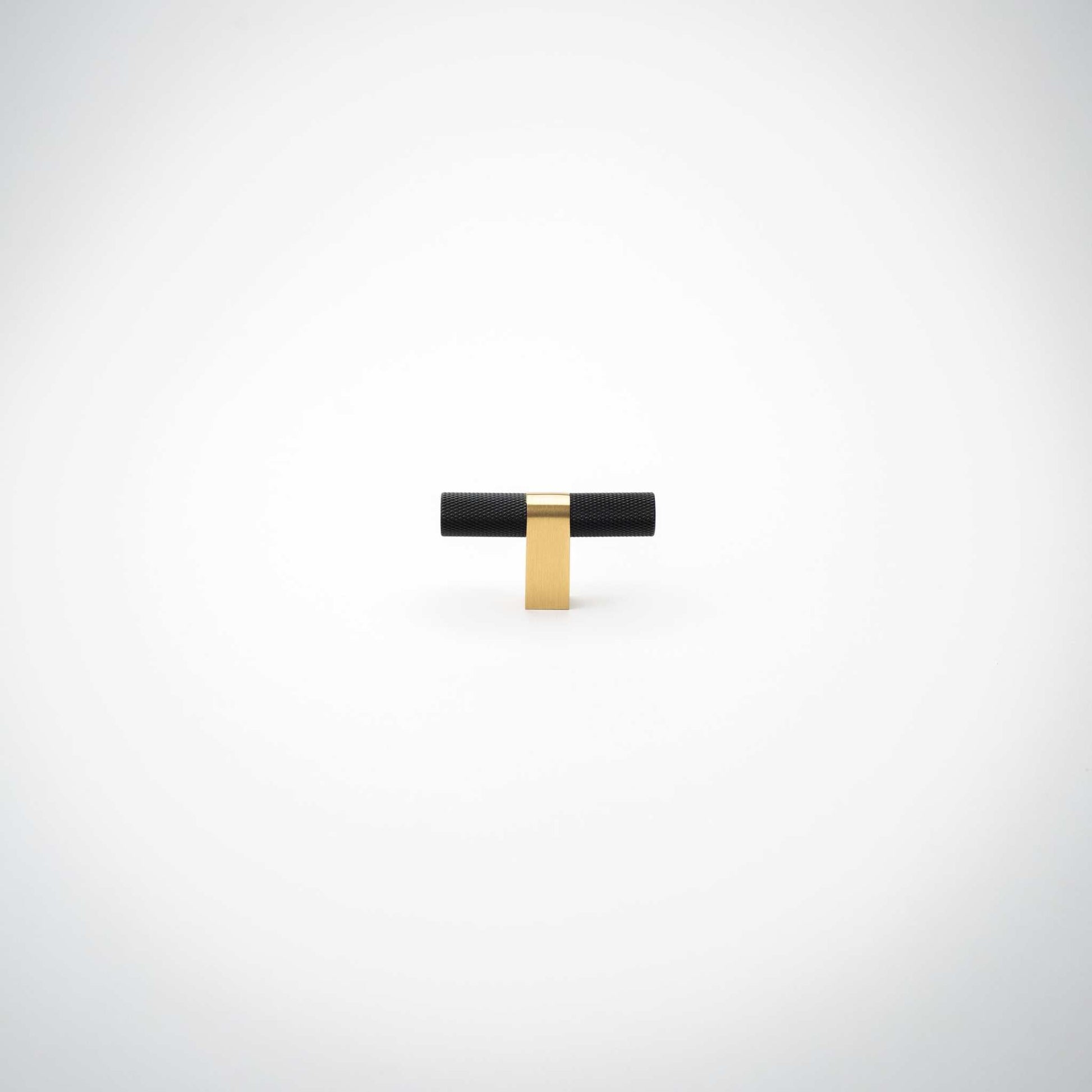 Bold, Solid Brass Black & Gold Knurled Cabinet Pulls.