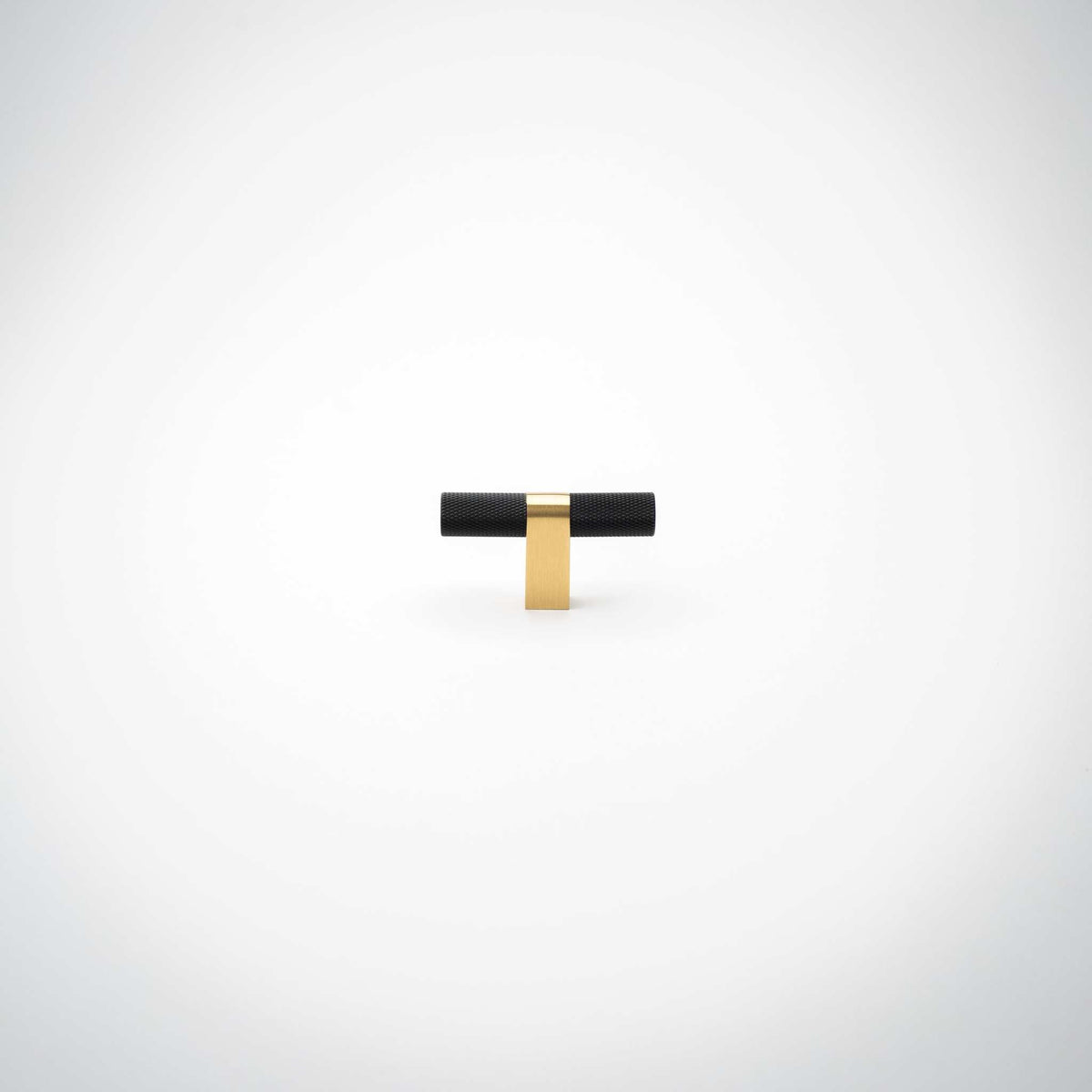 Bold, Solid Brass Black & Gold Knurled Cabinet Pulls.