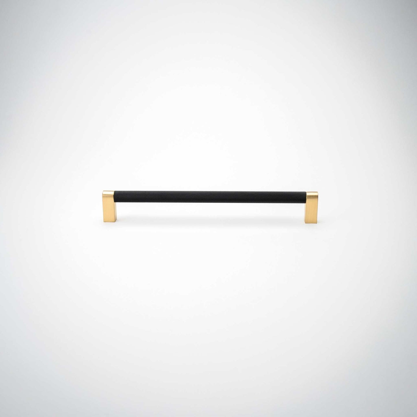 Bold, Solid Brass Black & Gold Knurled Cabinet Pulls.