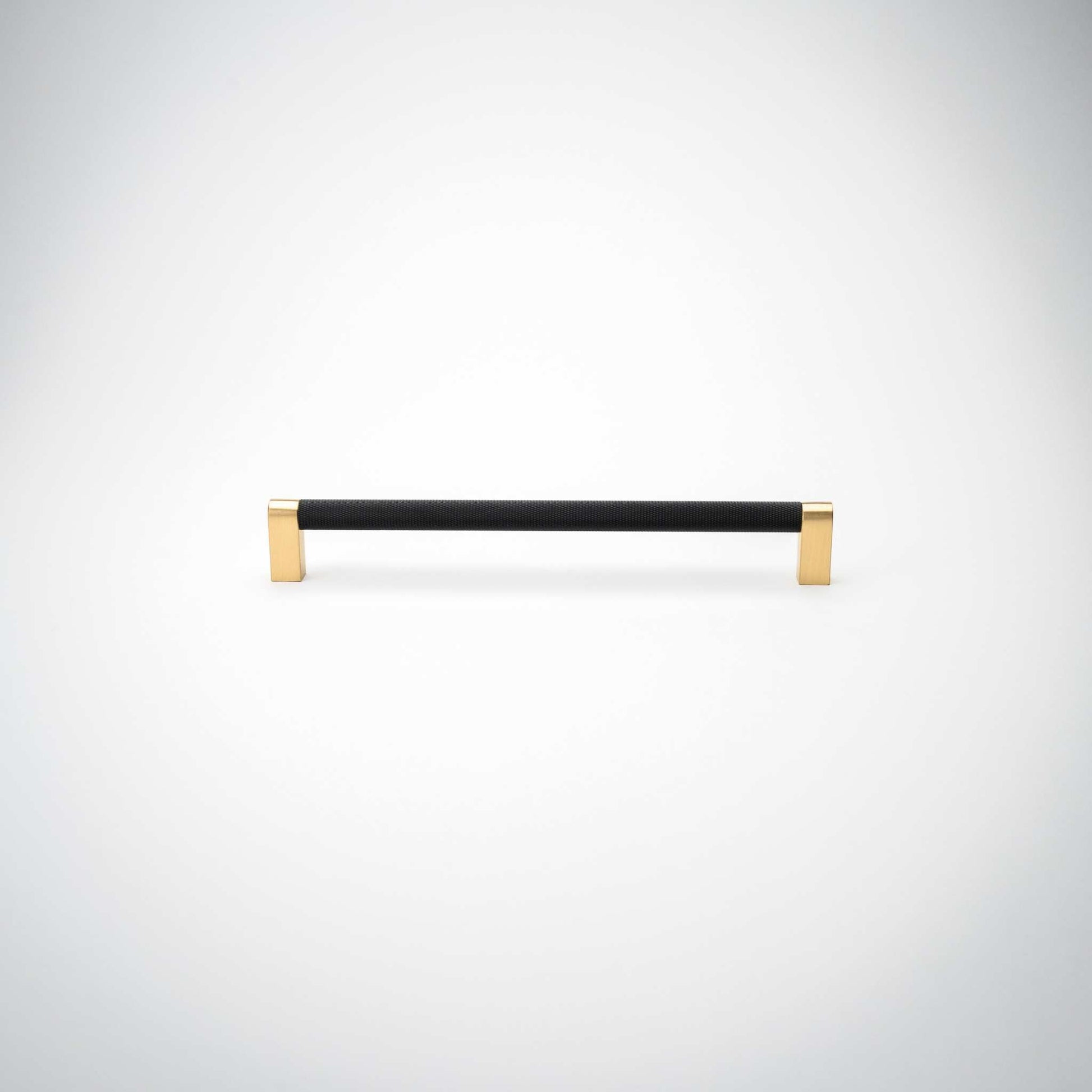 Bold, Solid Brass Black & Gold Knurled Cabinet Pulls.