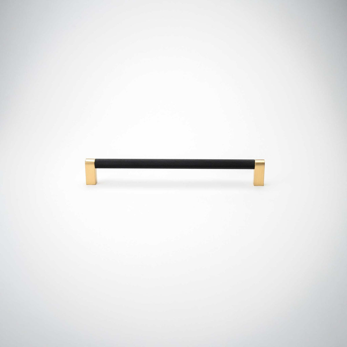 Bold, Solid Brass Black & Gold Knurled Cabinet Pulls.