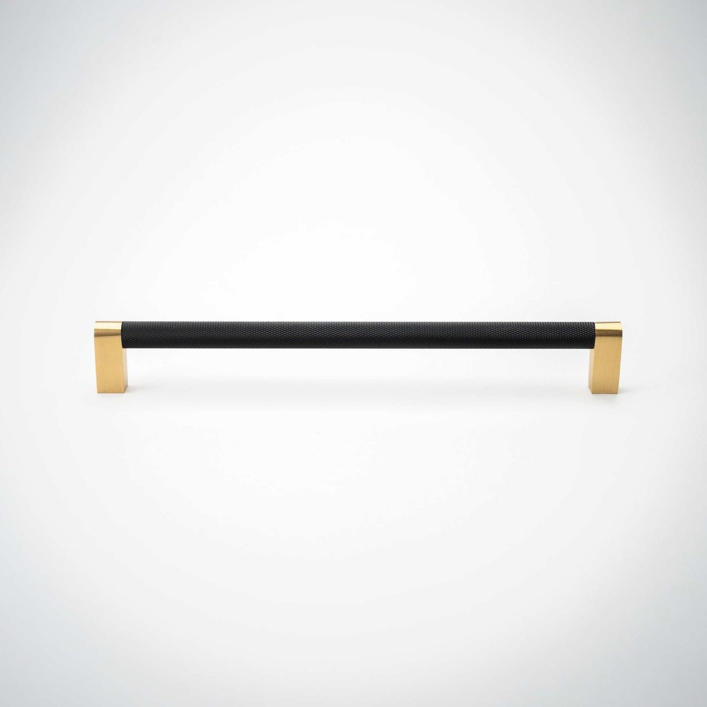 Bold, Solid Brass Black & Gold Knurled Cabinet Pulls.