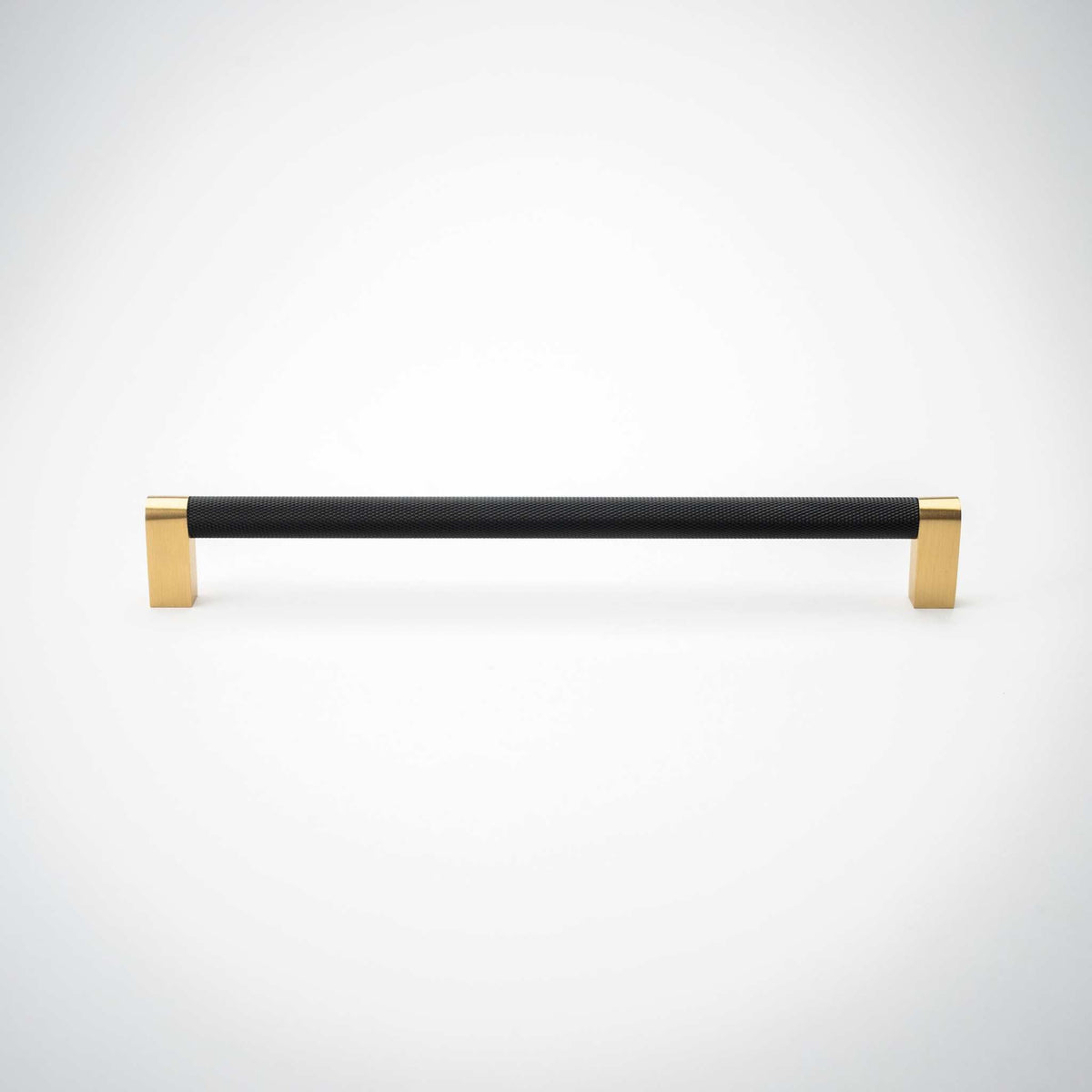 Bold, Solid Brass Black & Gold Knurled Cabinet Pulls.