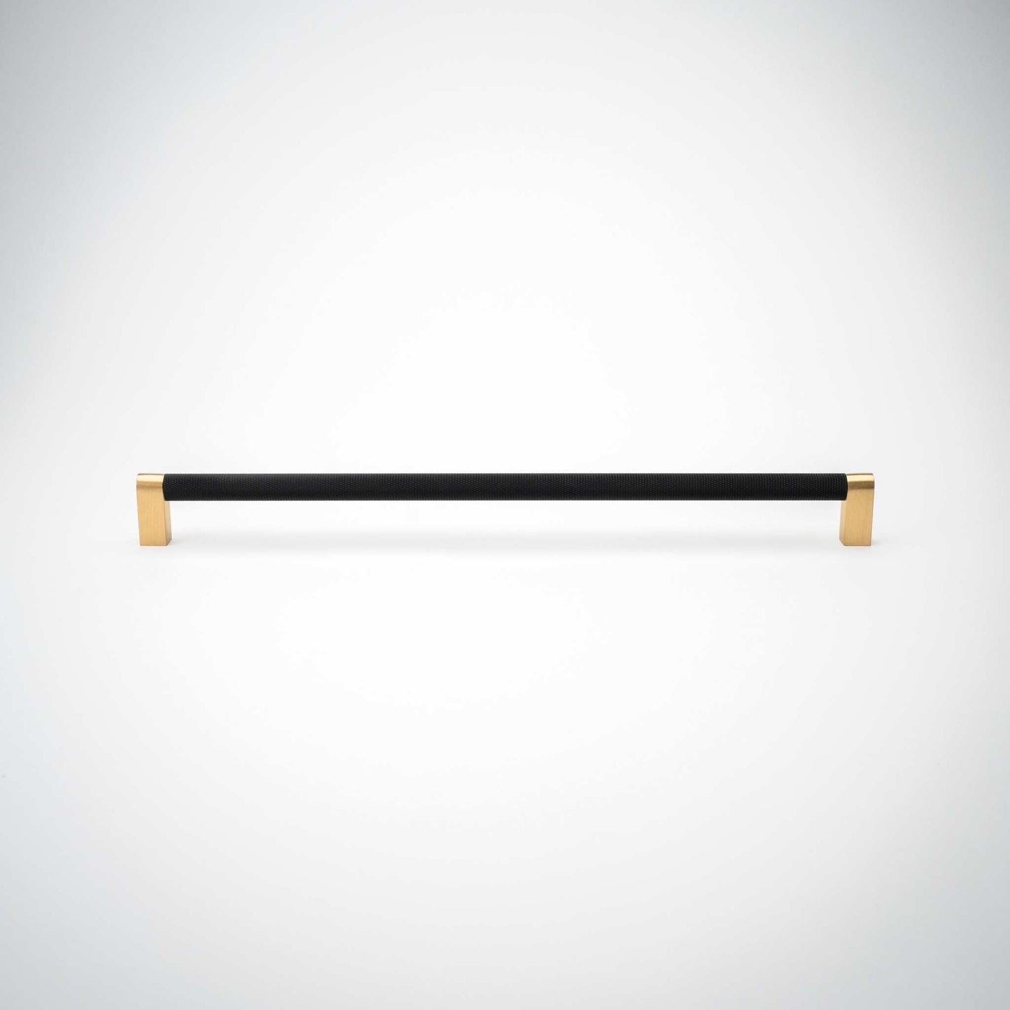Bold, Solid Brass Black & Gold Knurled Cabinet Pulls.