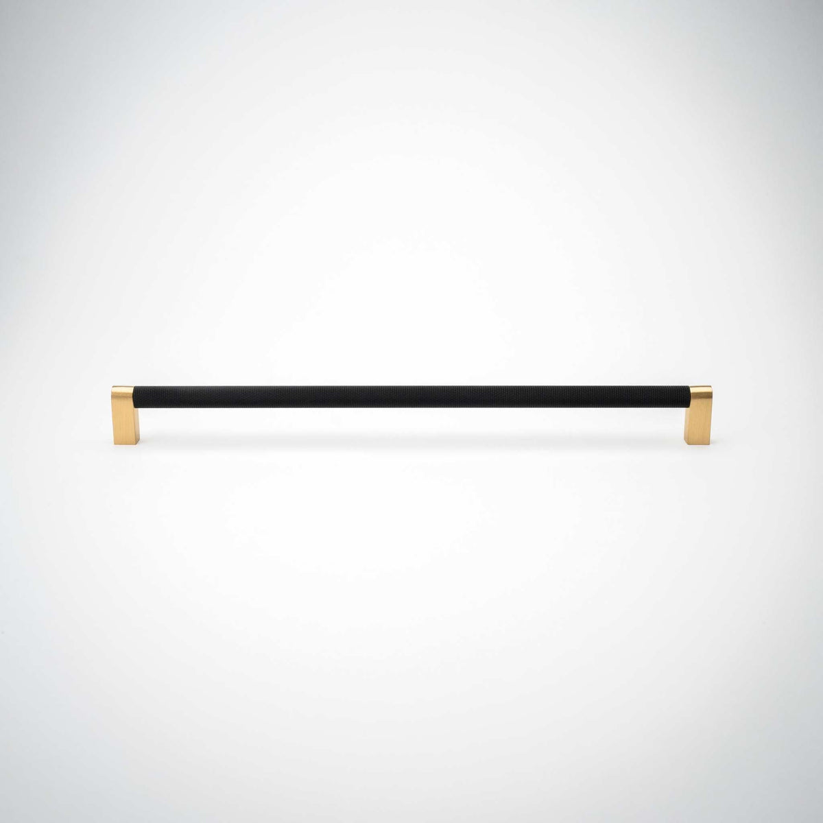 Bold, Solid Brass Black & Gold Knurled Cabinet Pulls.