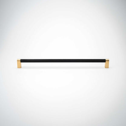 Bold, Solid Brass Black & Gold Knurled Cabinet Pulls.