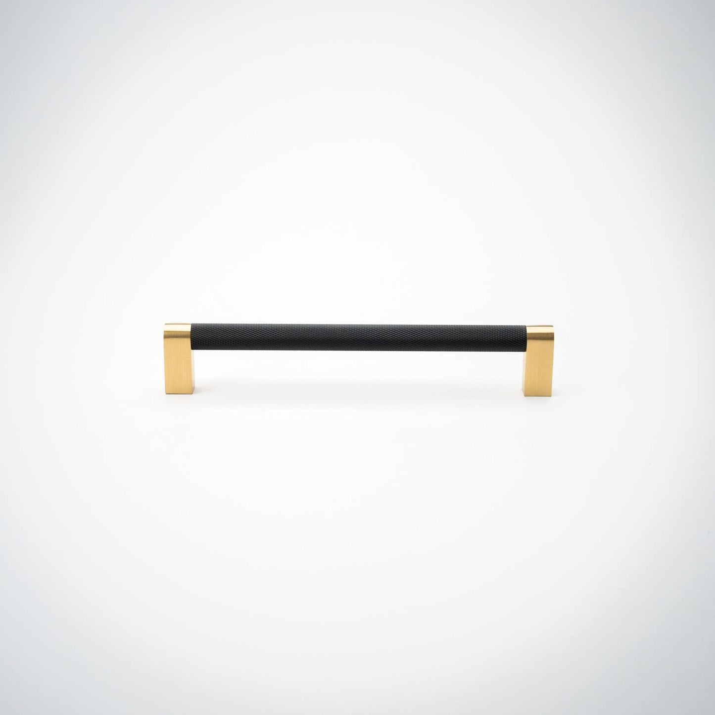 Bold, Solid Brass Black & Gold Knurled Cabinet Pulls.