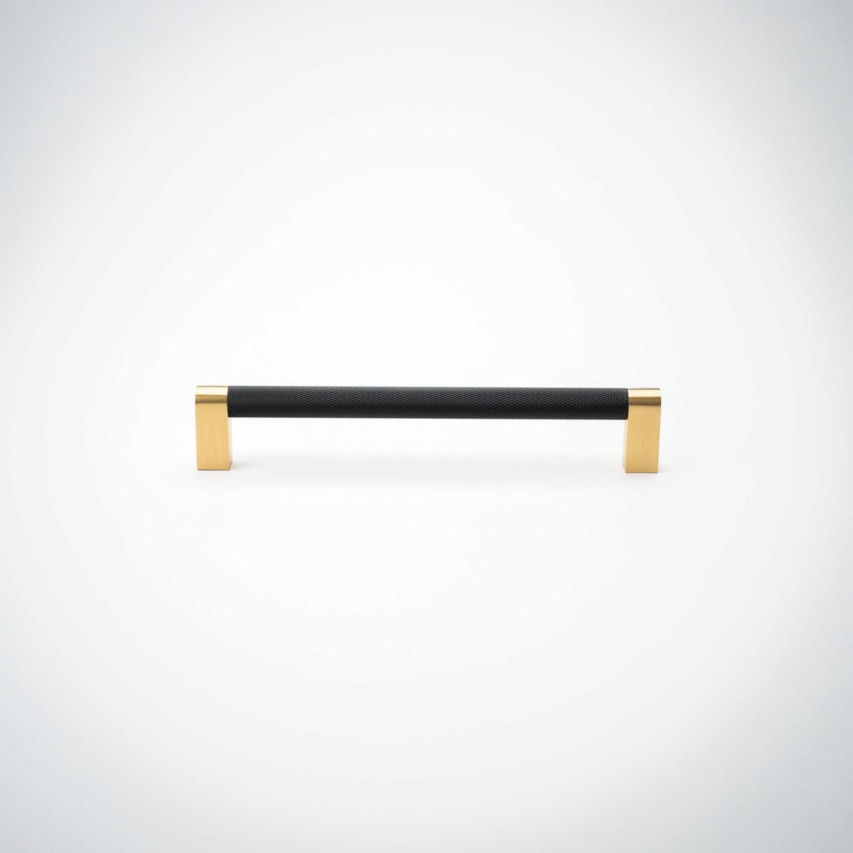Bold, Solid Brass Black & Gold Knurled Cabinet Pulls.