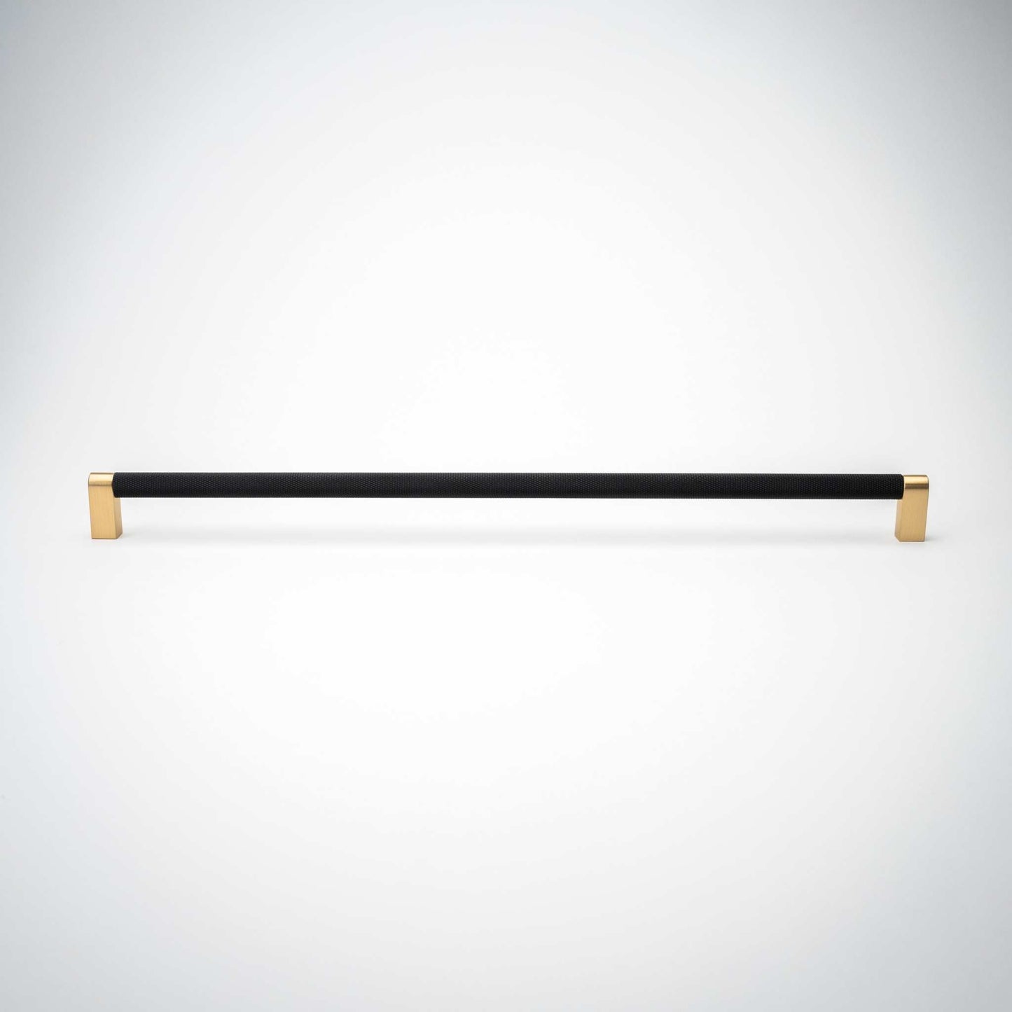 Bold, Solid Brass Black & Gold Knurled Cabinet Pulls.