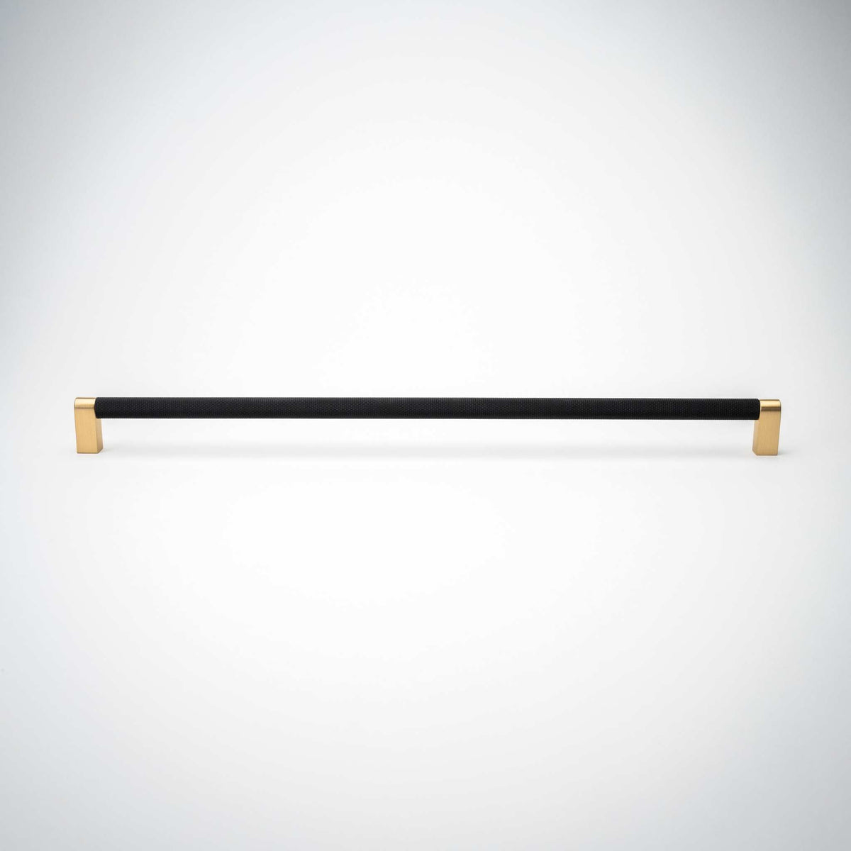 Bold, Solid Brass Black & Gold Knurled Cabinet Pulls.