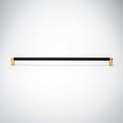 Bold, Solid Brass Black & Gold Knurled Cabinet Pulls.