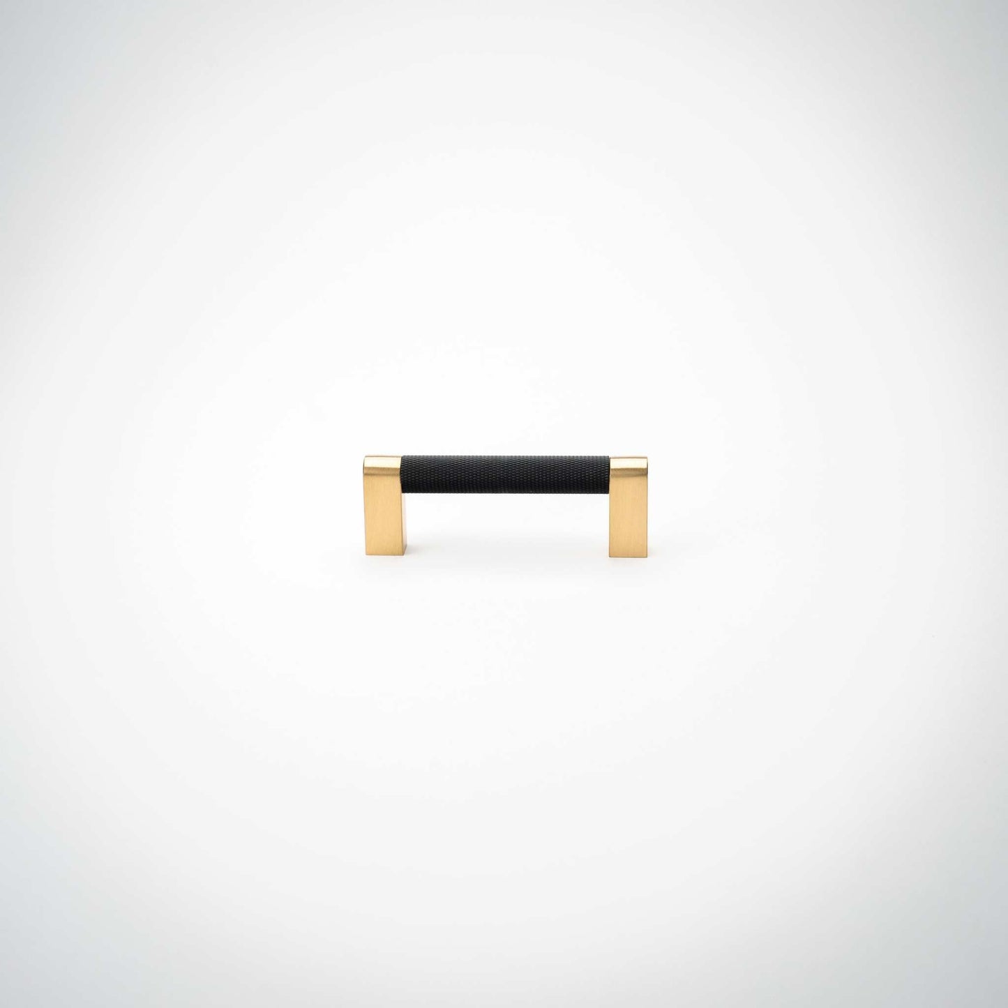 Bold, Solid Brass Black & Gold Knurled Cabinet Pulls.