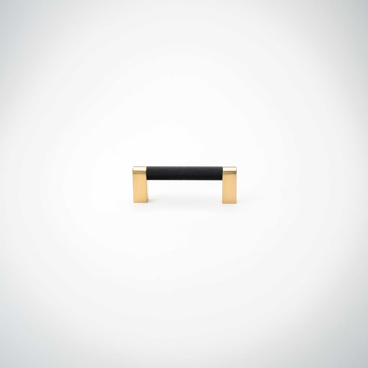 Bold, Solid Brass Black & Gold Knurled Cabinet Pulls.