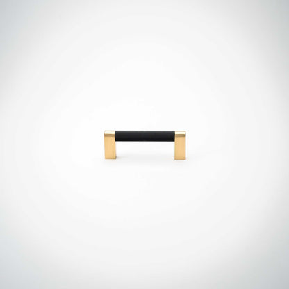 Bold, Solid Brass Black & Gold Knurled Cabinet Pulls.