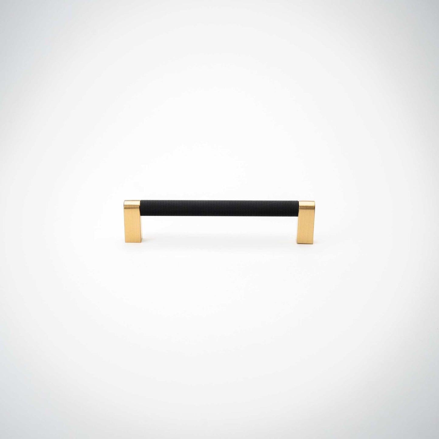 Bold, Solid Brass Black & Gold Knurled Cabinet Pulls.