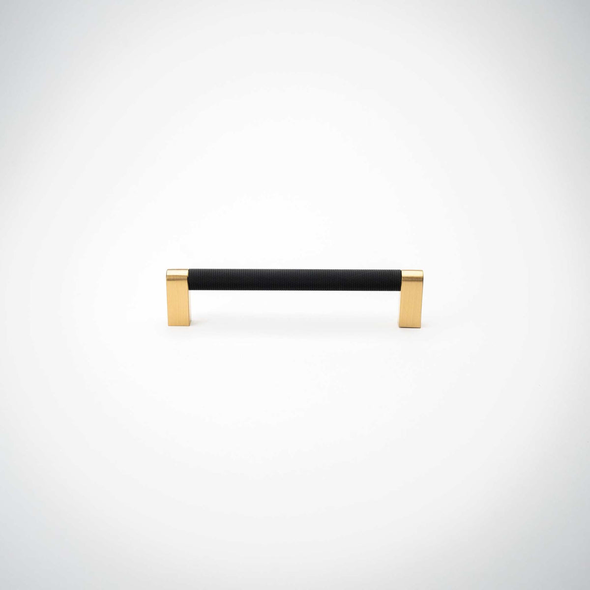 Bold, Solid Brass Black & Gold Knurled Cabinet Pulls.