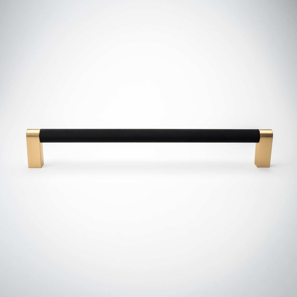Bold, Black & Gold Knurled Solid Brass Appliance Pulls.