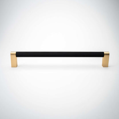 Bold, Black & Gold Knurled Solid Brass Appliance Pulls.