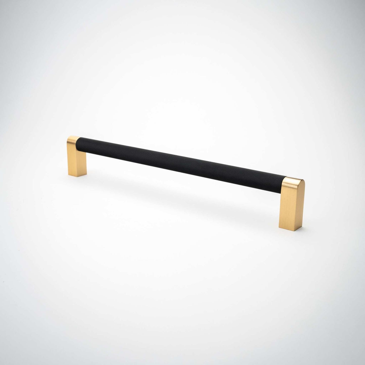 Bold, Black & Gold Knurled Solid Brass Appliance Pulls.