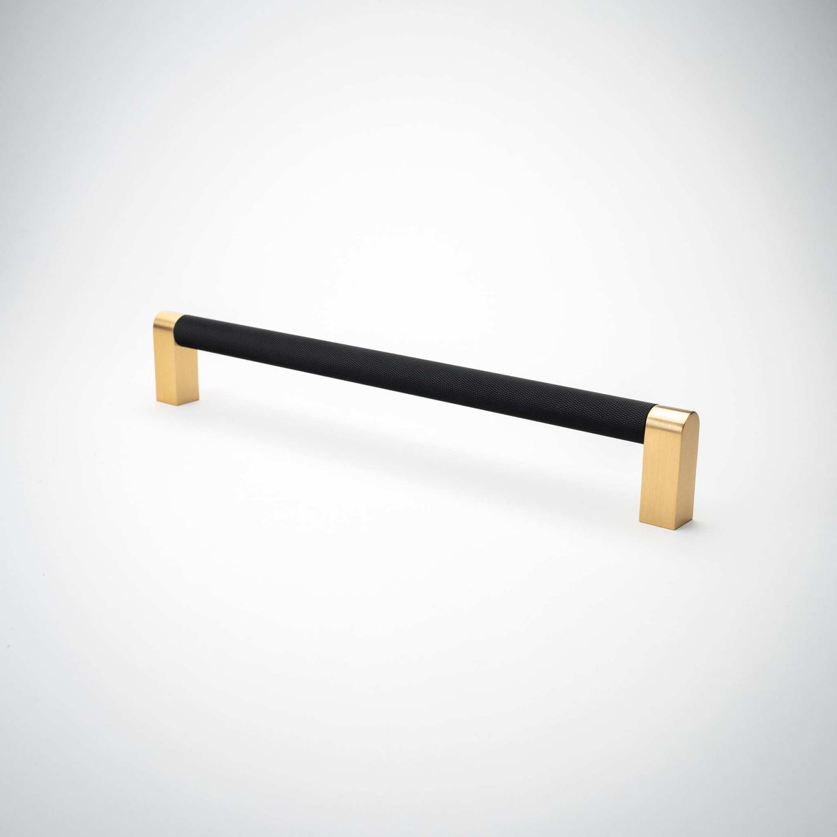 Bold, Black & Gold Knurled Solid Brass Appliance Pulls.