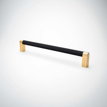 Bold, Black & Gold Knurled Solid Brass Appliance Pulls.