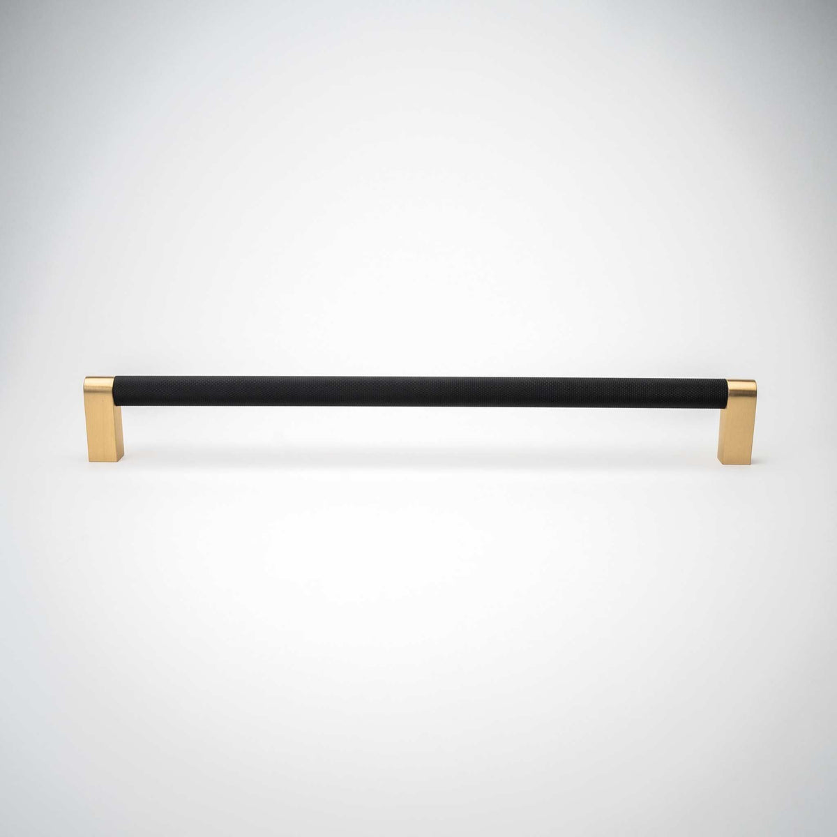 Bold, Solid Brass Black & Gold Knurled Cabinet Pulls.