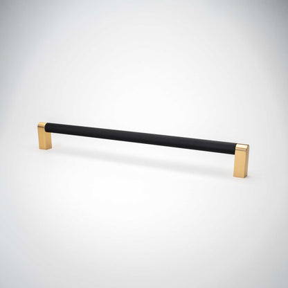 Bold, Black & Gold Knurled Solid Brass Appliance Pulls.